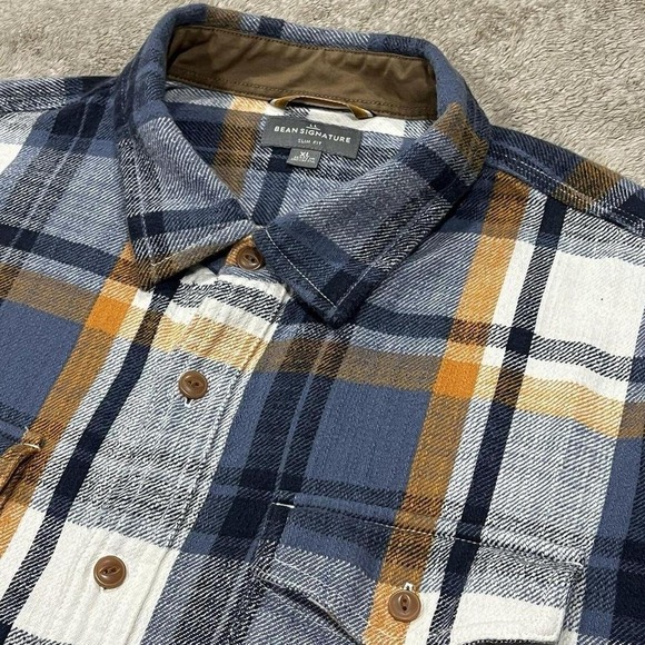 LL Bean Signature Men Multicolor Plaid Shirt Button Up Long Sleeve Flannel Sz XL - Picture 1 of 8